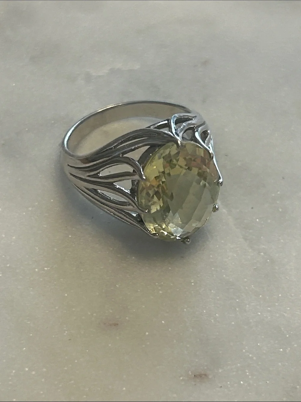 Sterling Silver Lemon Quartz Statement Ring